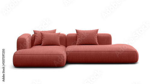 Modern sofa on transparent background with shadow. Furniture mockups and presentations.