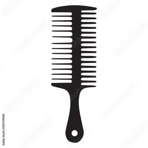 Wide Tooth Comb Silhouette Hair Styling Grooming Tool Illustration Image