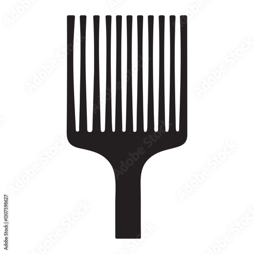 Afro Pick Comb Silhouette for Detangling Natural Curly Hair Styles