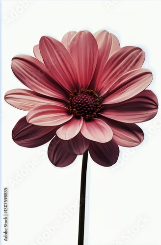 Vibrant Pink Flower Captured Against a Simple Background Showcasing Its Delic...