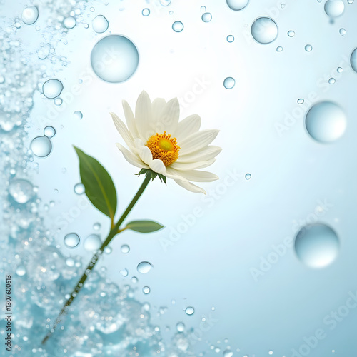 daisy and water drops