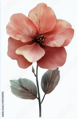 Vibrant Pink Flower Captured Against a Simple Background Showcasing Its Delic...