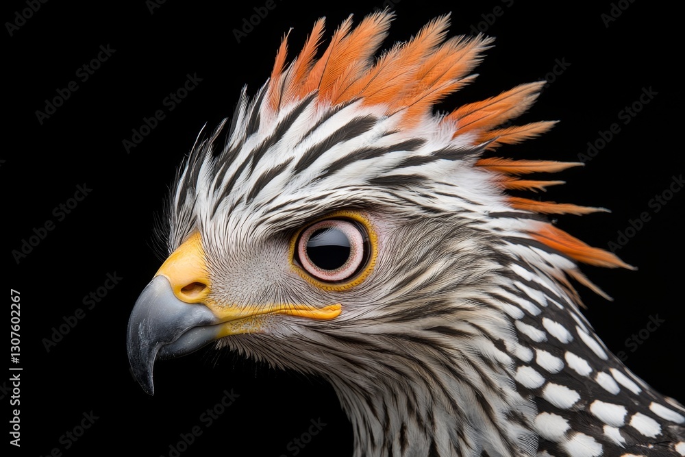 A side profile of a red-tailed hawk with sharp details highlighting its beak and feathers A side profile of a red-tailed hawk with sharp details highlighting its beak and feathers