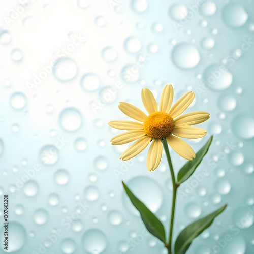 daisy on blue background