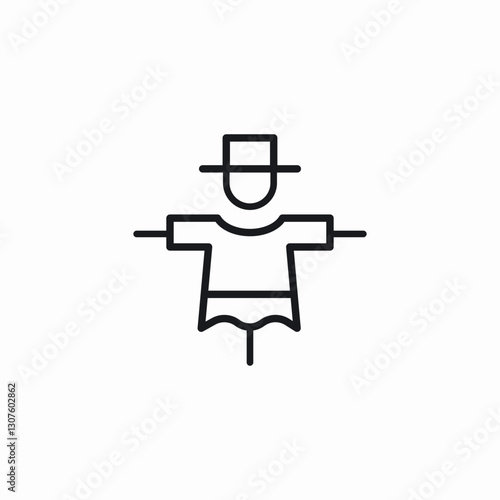 field scarecrow icon sign vector