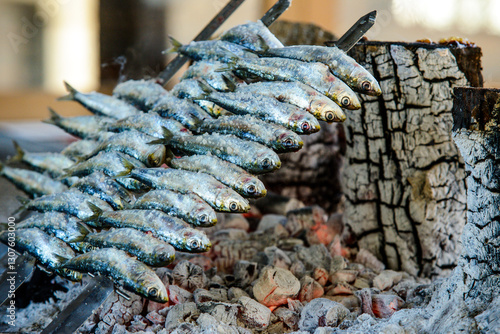 Espetos de sardina, Torremolinos, Andalusia, Spain, Europe