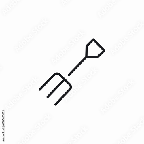 garden rake icon sign vector