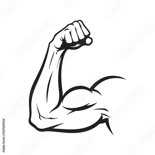 art muscle right hand, strenght vector symbol, Vector illustration