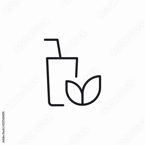 herbal beverage icon sign vector