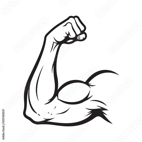 art muscle right hand, strenght vector symbol, Vector illustration