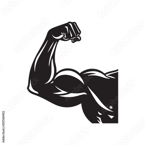 Strong flex arm icon, strenght vector symbol, Vector illustration
