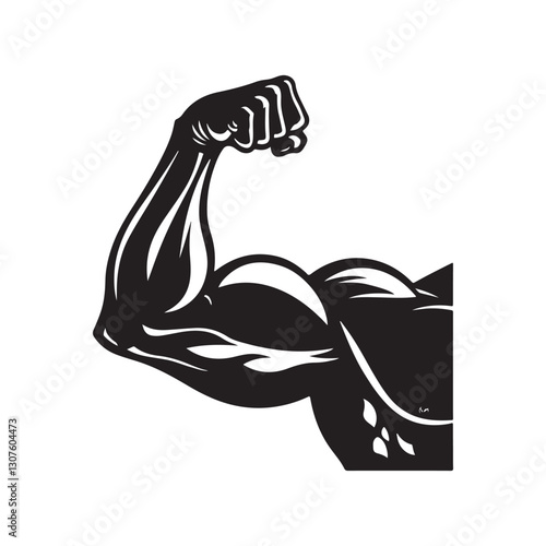 Strong flex arm icon, strenght vector symbol, Vector illustration