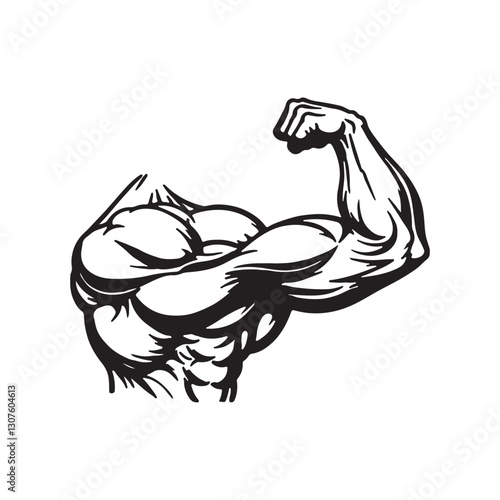 Strong flex arm icon, strenght vector symbol, Vector illustration