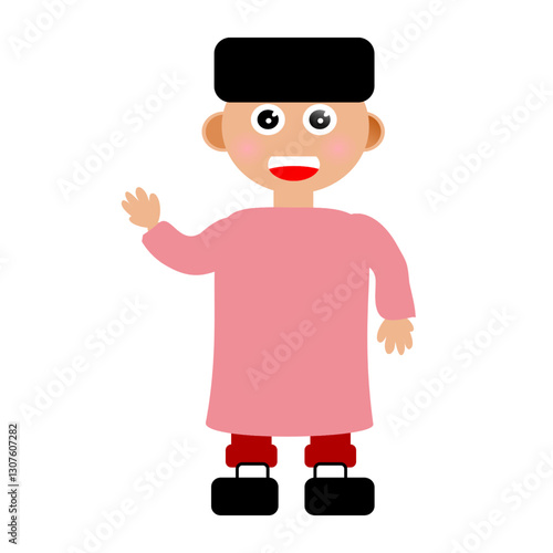funny cartoon Muslim kid