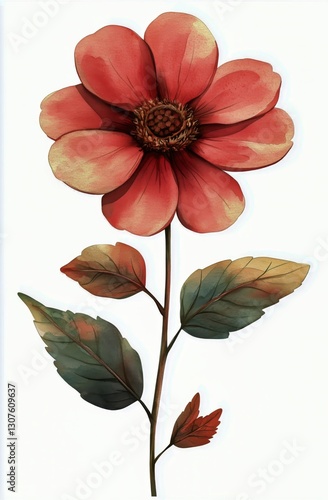 Vibrant Pink Flower Captured Against a Simple Background Showcasing Its Delic...