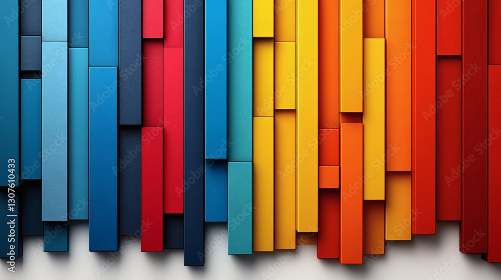 Fototapeta premium Abstract Geometric Pattern with Colorful Blocks