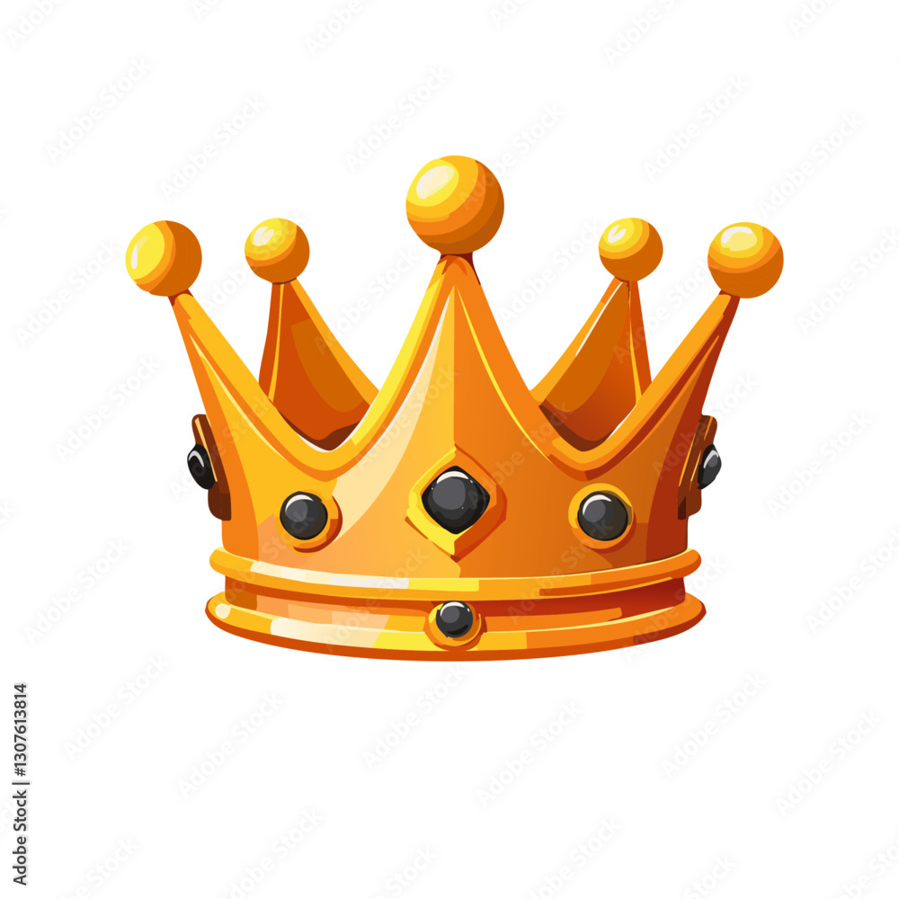 golden cartoon crown isolated vector icon design