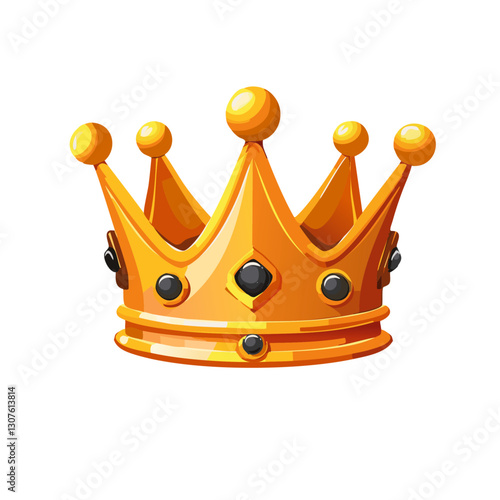 Obraz na płótnie golden cartoon crown isolated vector icon design w salonie