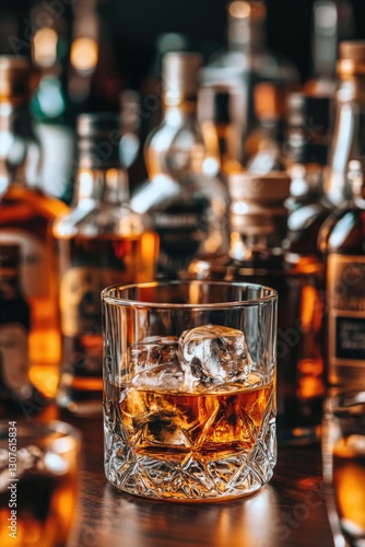 Whiskey on Wooden Table