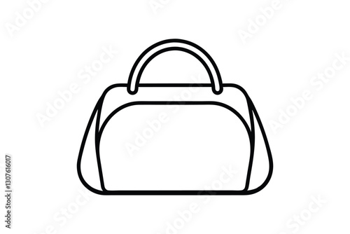 gym bag line art vector icon.Gym Bags for Men Women, Sports Duffle Bag, Travel Gym Bag with Shoes Compartment, Vector Illustration, Fashion Flats Sketch, Bag Outline Template, Vector Clip Art Template