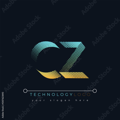 C and Z logo design. CZ abstract technology logo. This logo design is the process of creating a visual symbol that represents a brand, company, or individual.