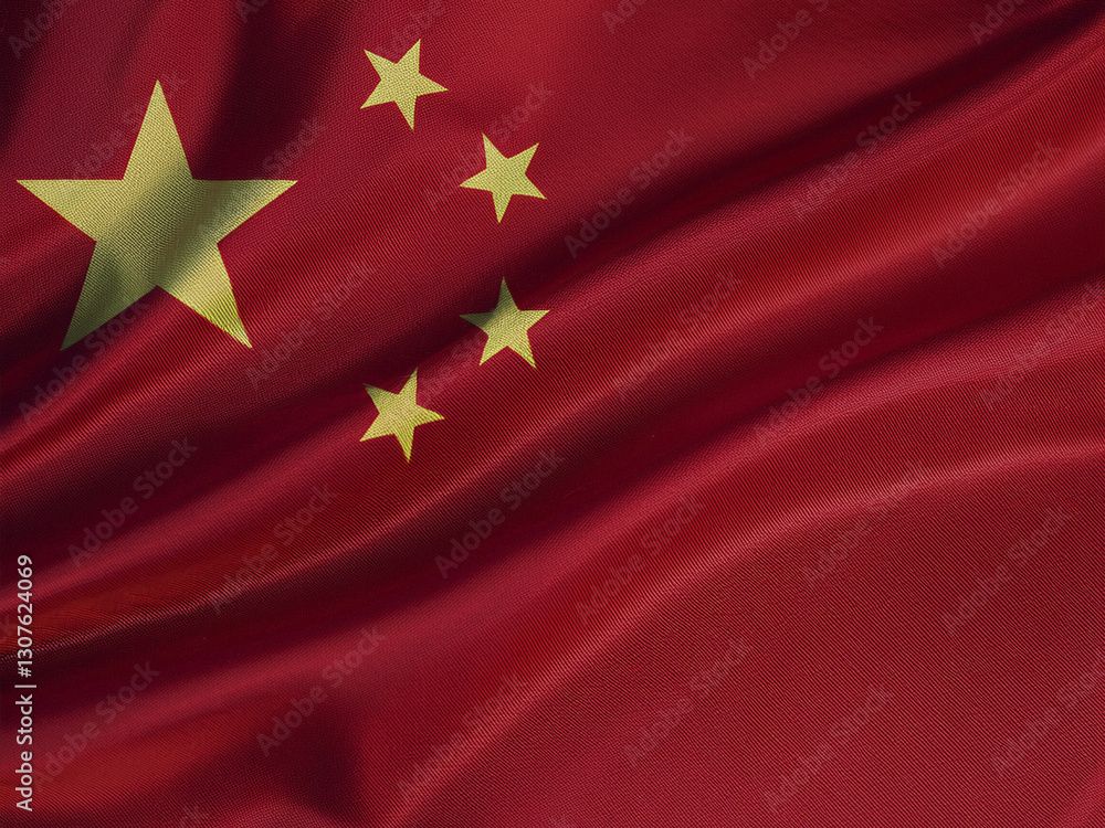 Flag of China, fluttering in the wind Flag of China, fluttering in the wind