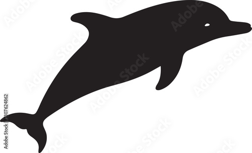 dolphin minimal vector art illustration on a white background.
