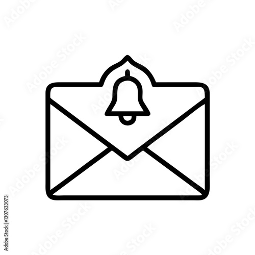 Email notification icon featuring an envelope and bell in minimalist design