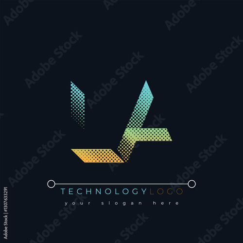 L and A logo design. LA abstract technology logo. This logo design is the process of creating a visual symbol that represents a brand, company, or individual.