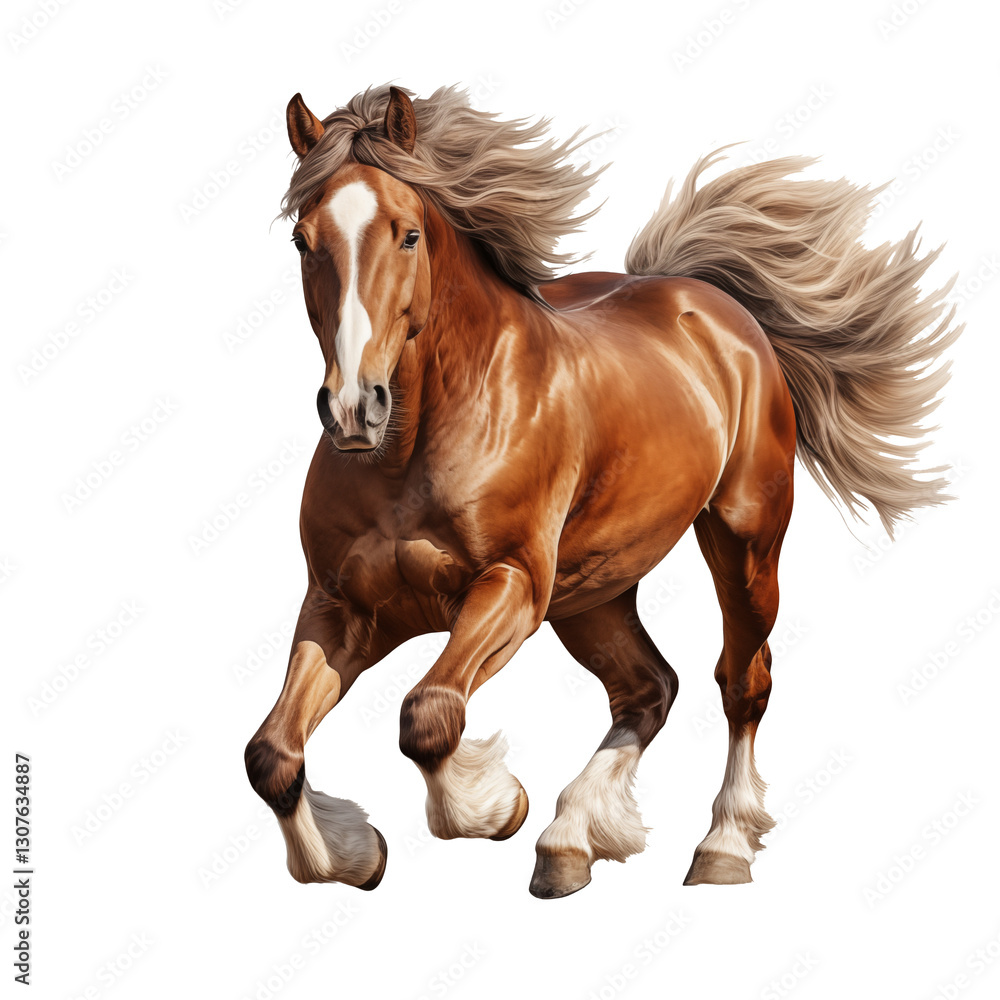 Fototapeta premium brown horse isolated on white