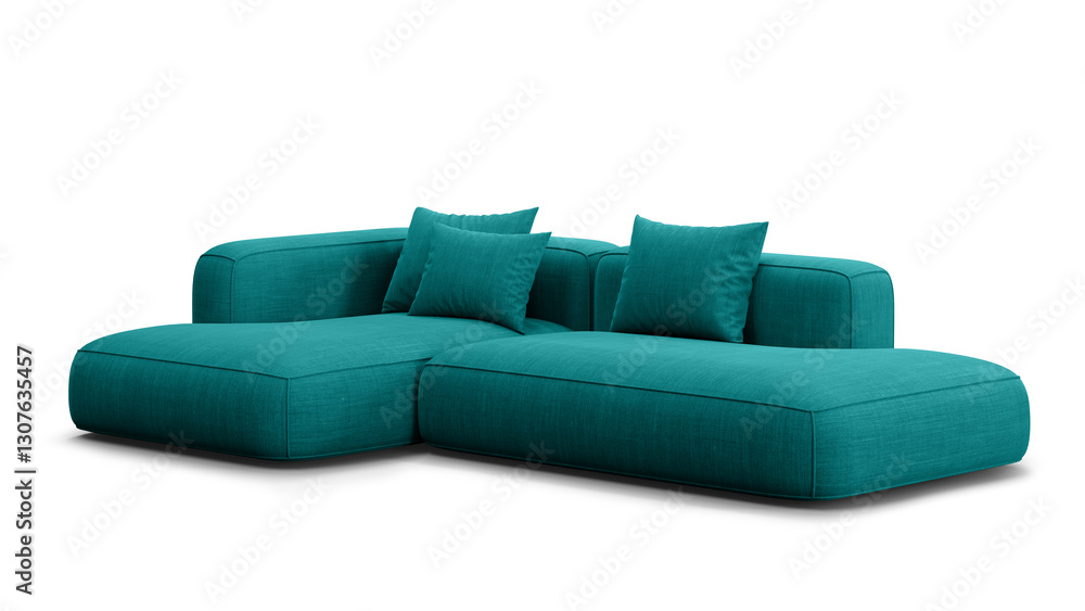 Obraz premium Modern sofa on isolated background with shadow. Furniture for the modern interior and presentations.