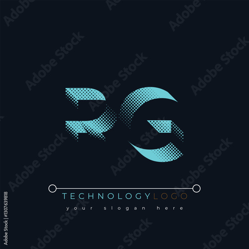 R and G logo design. RG abstract technology logo. This logo design is the process of creating a visual symbol that represents a brand, company, or individual.