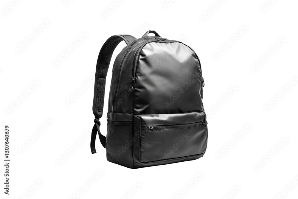 Naklejka premium Sleek Black Backpack Stylish Travel Bag,
