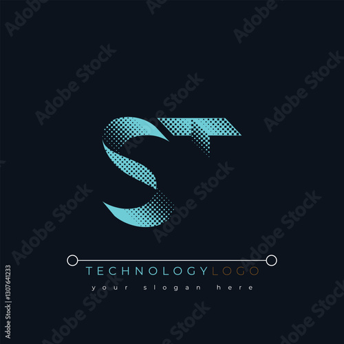 S and T logo design. ST abstract technology logo. This logo design is the process of creating a visual symbol that represents a brand, company, or individual.