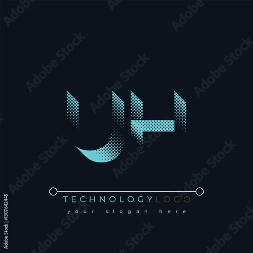 U and H logo design. UH abstract technology logo. This logo design is the process of creating a visual symbol that represents a brand, company, or individual.