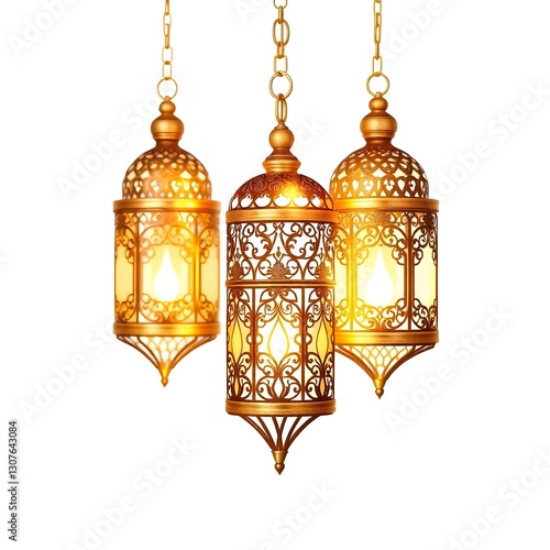 Eid mubarak and ramadan kareem greetings with islamic lantern and mosque Eid al fitr background. Fantasy style lantern for islamic ramadan celebration