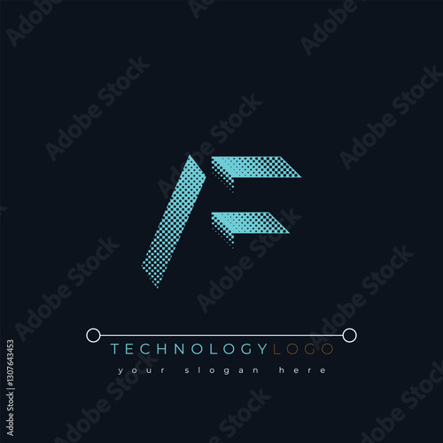 V and F logo design. VF abstract technology logo. This logo design is the process of creating a visual symbol that represents a brand, company, or individual.