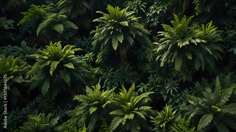 Lush Tropical Jungle Canopy - Aerial View of Vibrant Greenery Lush Tropical Jungle Canopy - Aerial View of Vibrant Greenery