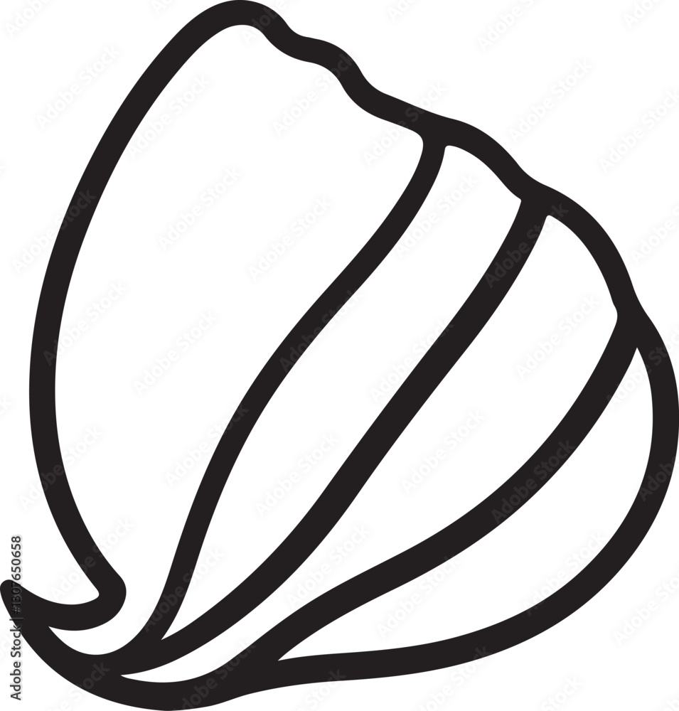 Conch minimal vector art illustration on a white background.
Conch minimal vector art illustration on a white background.