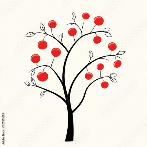 Simple fruit tree illustration