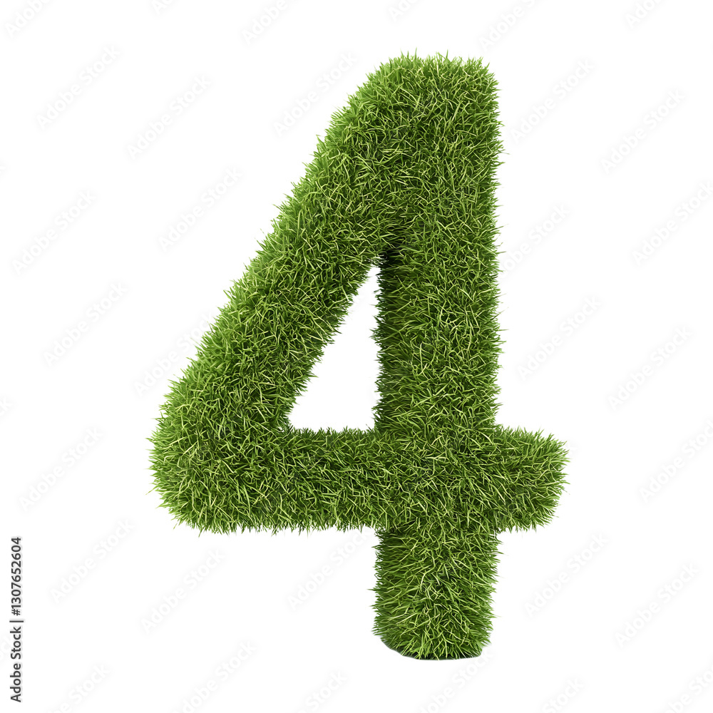 Transparent PNG free clipping element lawn composed of the number 4 Transparent PNG free clipping element lawn composed of the number 4