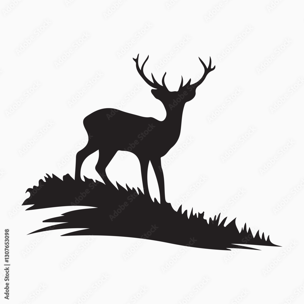 Elegant deer silhouette vector art deer vector illustration Reindeer Elegant deer silhouette vector art deer vector illustration Reindeer