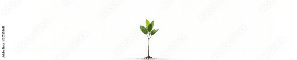 Simple yet elegant isolated tree on white background, plants, roots Simple yet elegant isolated tree on white background, plants, roots