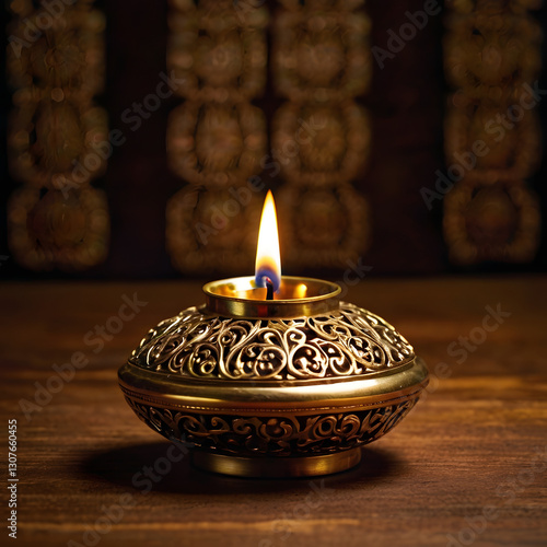 Traditional Indian Brass Oil Lamp
