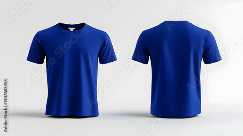 Royal Blue T-Shirt Mockup Front and Back