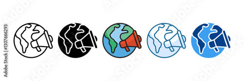 Global Icon Set Multiple Style Collection