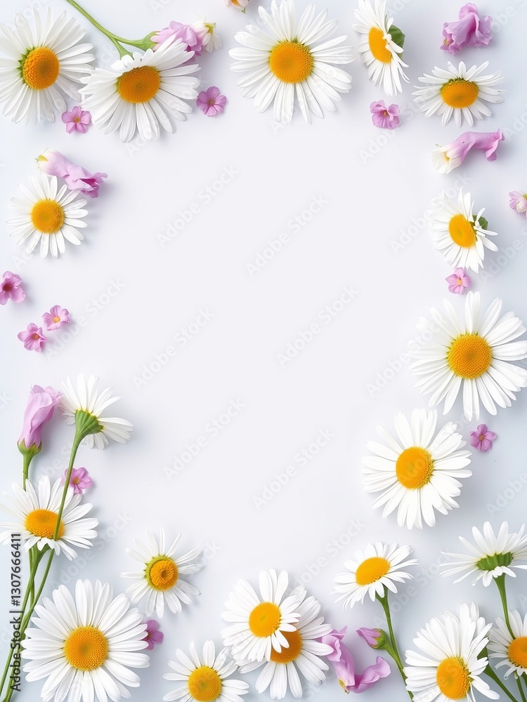 Vibrant White Daisy Flowers Blooming Against a Bright Blue Background Creating a Fresh and Cheerful Atmosphere Vibrant White Daisy Flowers Blooming Against a Bright Blue Background Creating a Fresh and Cheerful Atmosphere
