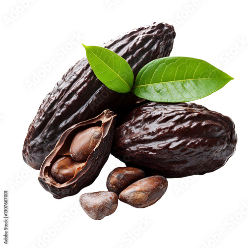 Wallpaper Mural Cacao pods beans and leaves fresh harvest chocolate origin Torontodigital.ca