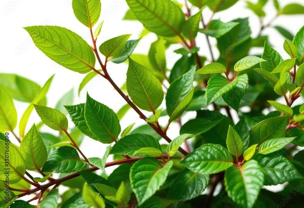 Vibrant green leaves, intricate details, crisp white backdrop, leaf, tropical Vibrant green leaves, intricate details, crisp white backdrop, leaf, tropical