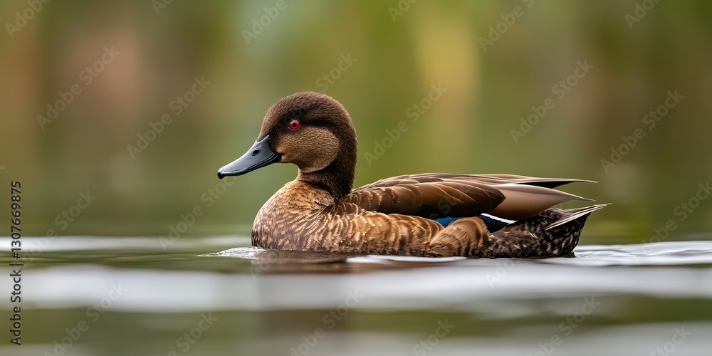 A canvasback duck gliding calmly across a lake A canvasback duck gliding calmly across a lake